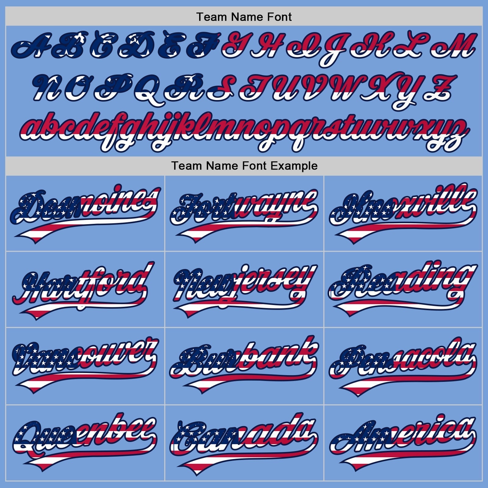 Custom Powder Blue USA Flag Navy Red-White Authentic Baseball Jersey baseball jersey product view 4