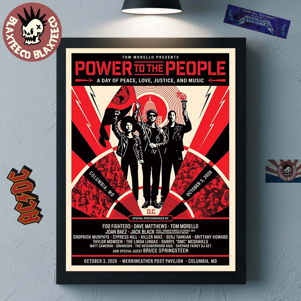 Power To The People 2026 Concert Official Poster With Lineup In Columbia MD At Merriweather Post Pavilion On October 3 2026 Poster Canvas - T-Shirt, Sweatshirt, Hoodie