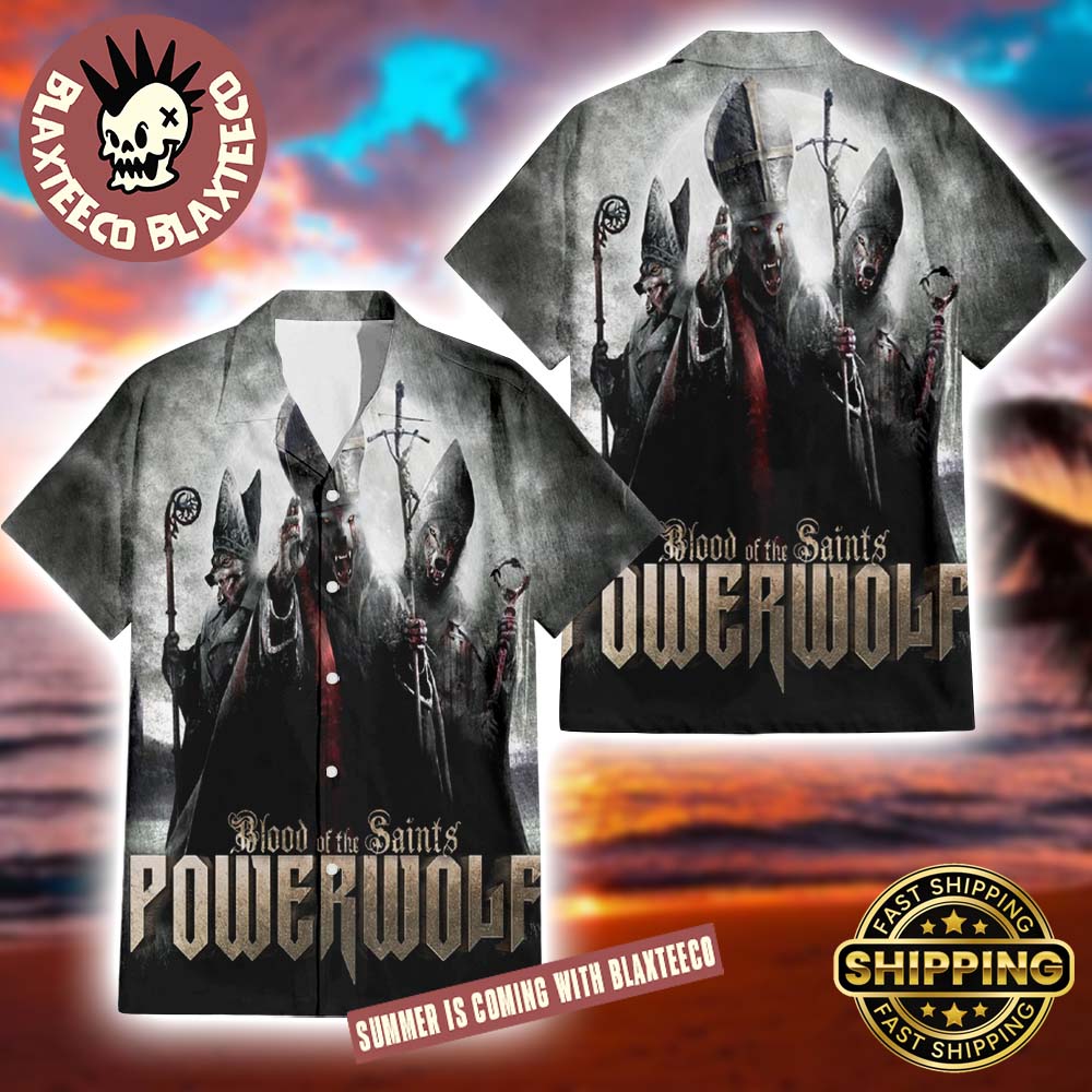 Powerwolf Blood of the Saints Album Cover 2025 Summer Hawaiian Shirt Unisex T-shirt, Sweatshirt, Hoodie, Long Sleeve Tee - T-Shirt, Sweatshirt, Hoodie