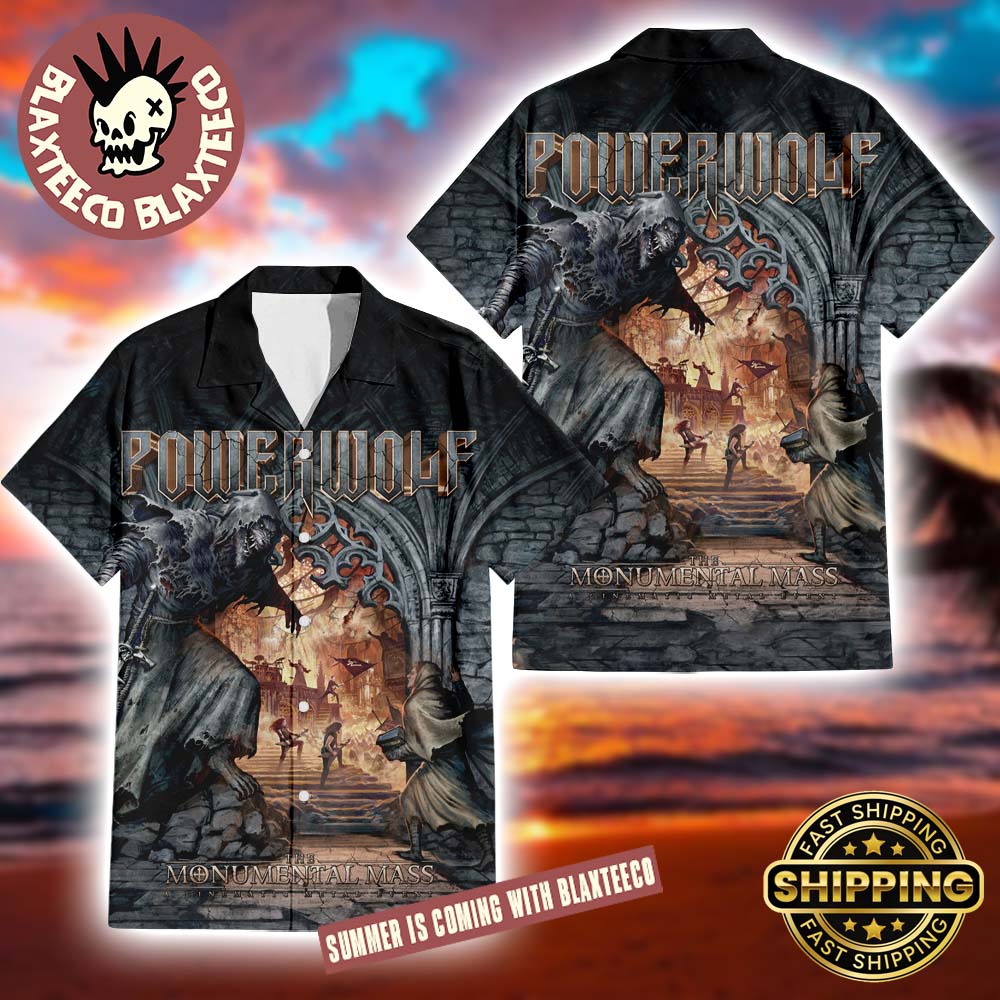 Powerwolf The Monumental Mass A Cinematic Metal Event Album Cover 2025 Summer Hawaiian Shirt - T-Shirt, Sweatshirt, Hoodie