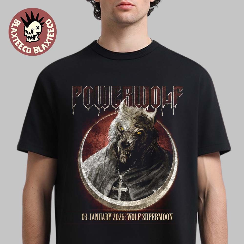 Powerwolf The Wolf Supermoon On 3 January 2026 T-Shirt Unisex T-shirt, Sweatshirt, Hoodie, Long Sleeve Tee - T-Shirt, Sweatshirt, Hoodie
