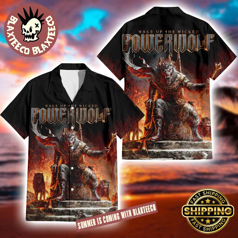 Powerwolf Wake Up The Wicked Album Cover Art Summer 2025 Hawaiian Shirt Unisex T-shirt, Sweatshirt, Hoodie, Long Sleeve Tee - T-Shirt, Sweatshirt, Hoodie