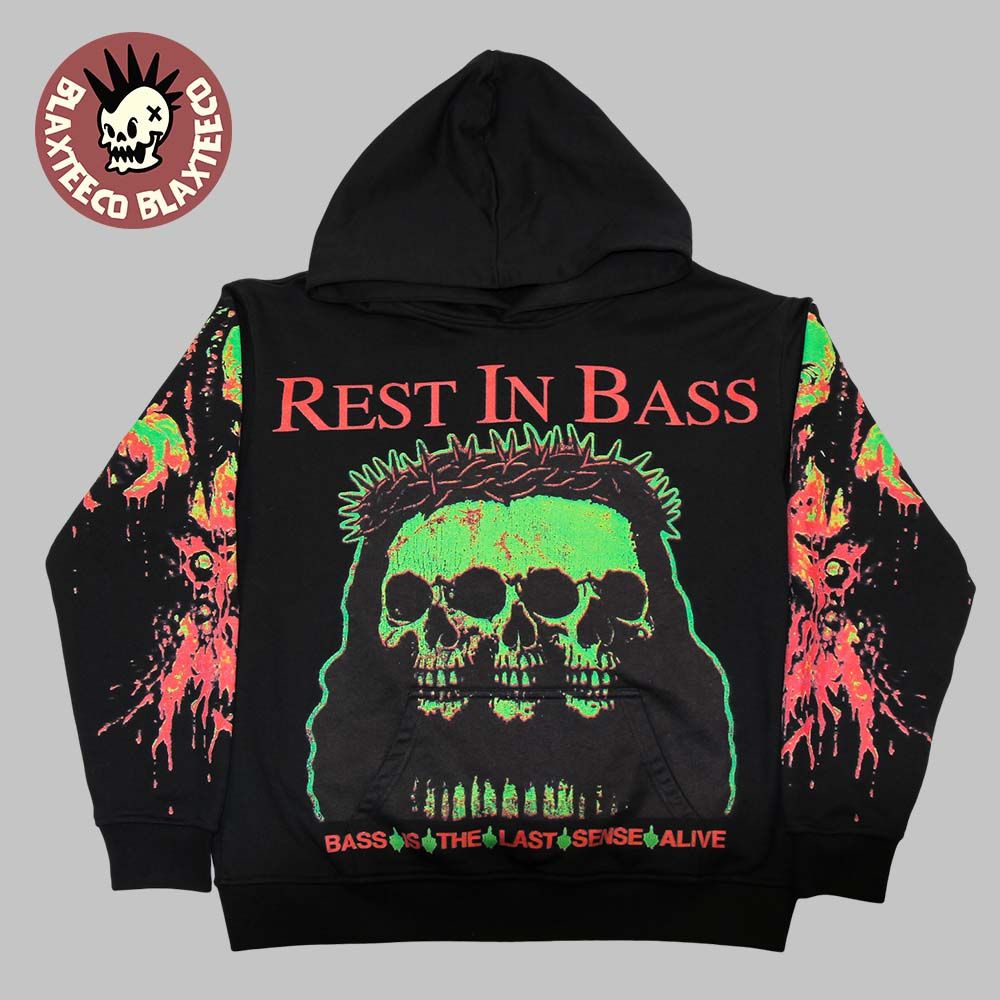 Praiseche Rest In Bass Is The Last Sense Alive Gavin Skull Black Hoodie Unisex T-shirt, Sweatshirt, Hoodie, Long Sleeve Tee - T-Shirt, Sweatshirt, Hoodie