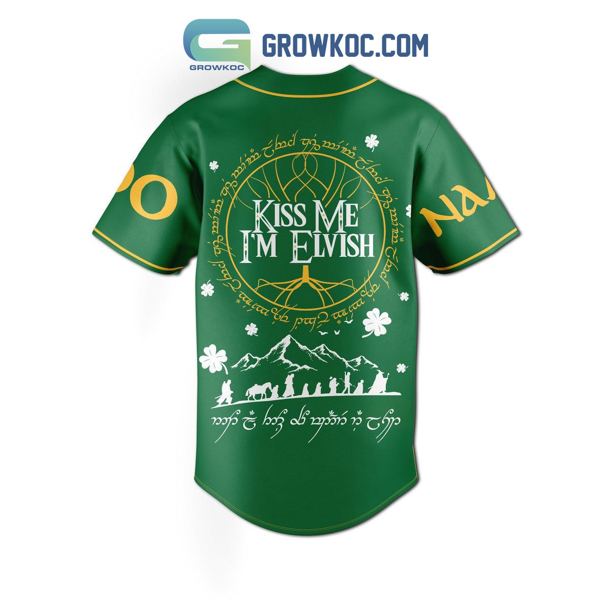 Prancing Pony Brewery Elvish Team Personalized Baseball Jersey baseball jersey product view 3
