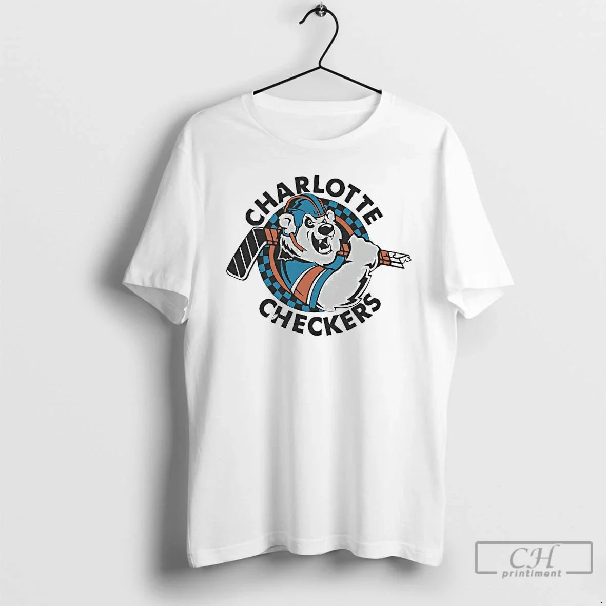 Premium 1993 Charlotte Checkers Logo - T-Shirt, Sweatshirt, Hoodie