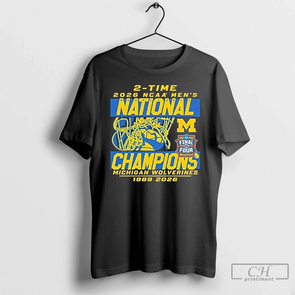 Premium 2 Time Michigan Wolverines 2026 Ncaa Mens Basketball National Champions Unisex T-shirt, Sweatshirt, Hoodie, Long Sleeve Tee - T-Shirt, Sweatshirt, Hoodie