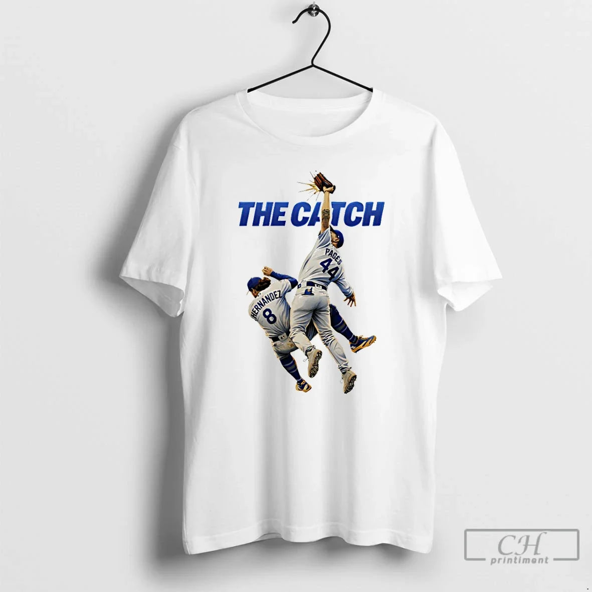 Premium Andy Pages Vs Kike Hernandez The Catch Los Angeles Champs Baseball T Shirts Sweater - T-Shirt, Sweatshirt, Hoodie
