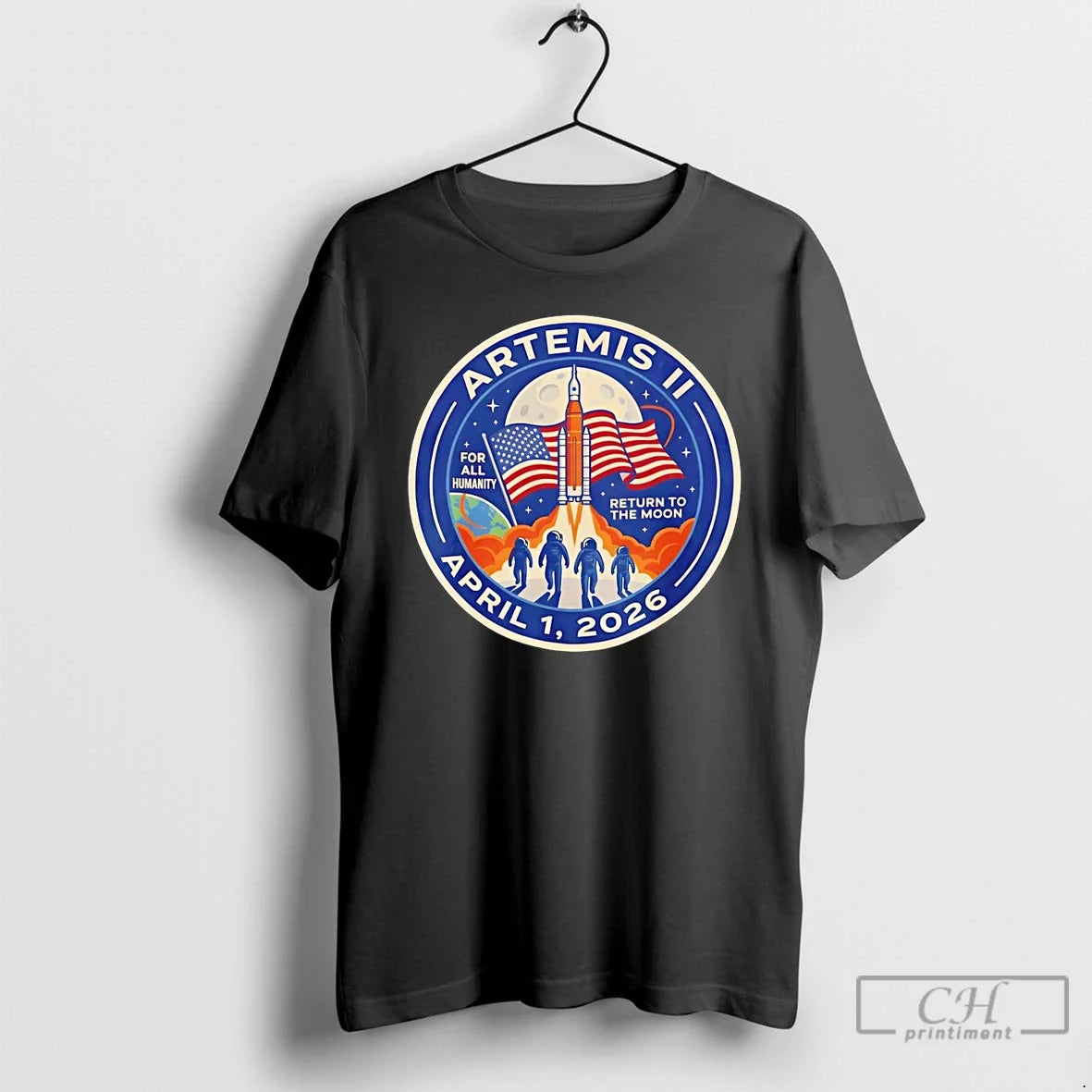 Premium Artemis 2 Mission Return To The Moon Nasa 2026 Unisex T-shirt, Sweatshirt, Hoodie, Long Sleeve Tee - T-Shirt, Sweatshirt, Hoodie