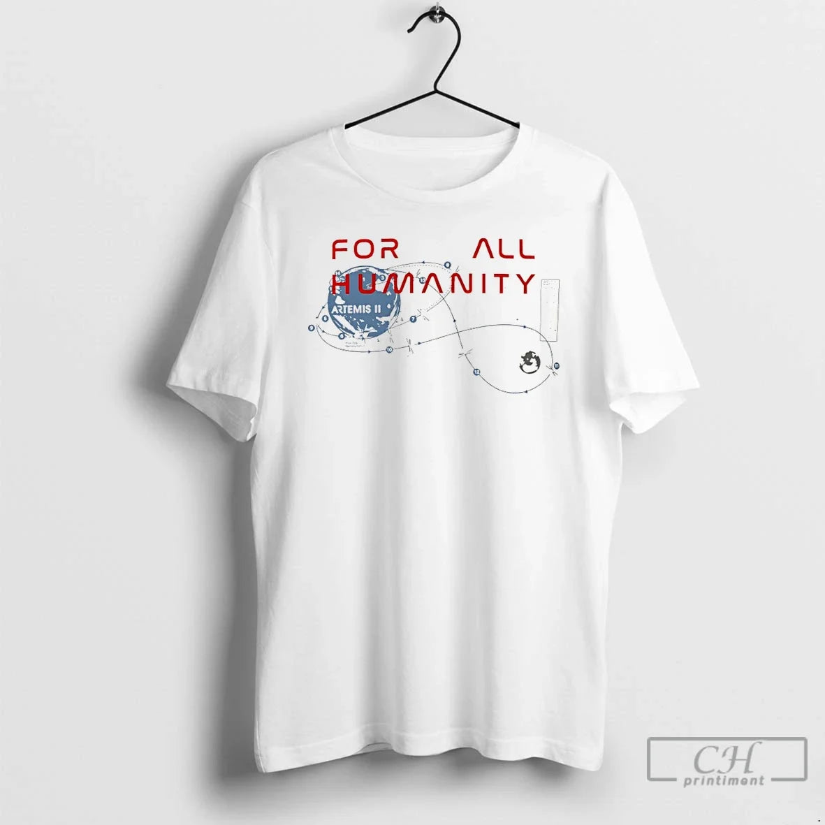 Premium Artemis Ii For All Humanity Nasa The Moon Unisex T-shirt, Sweatshirt, Hoodie, Long Sleeve Tee - T-Shirt, Sweatshirt, Hoodie