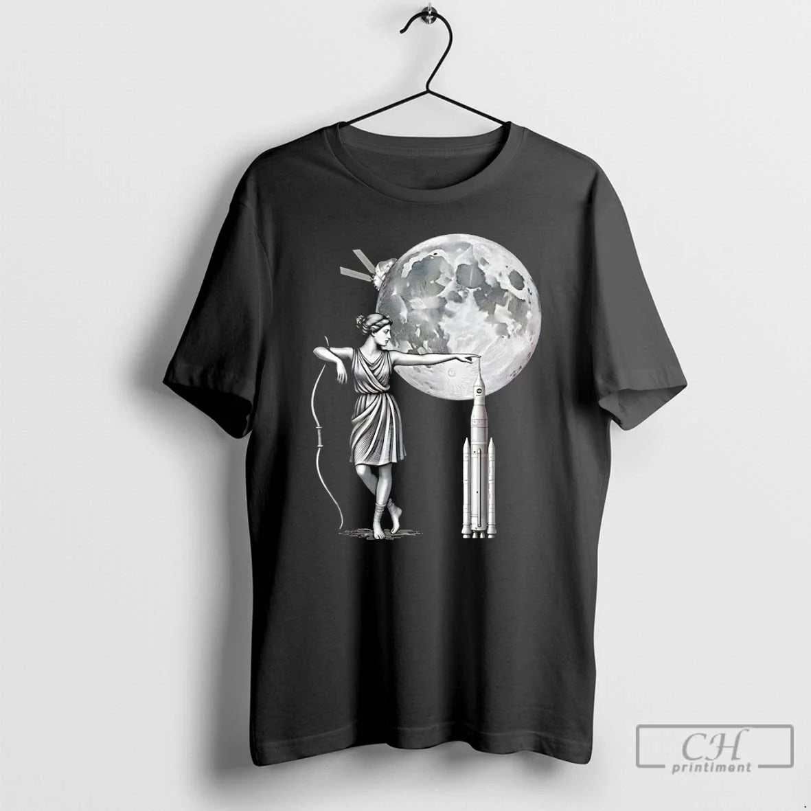Premium Artemis Moon Goddess With Rocket Space Mission Vintage Unisex T-shirt, Sweatshirt, Hoodie, Long Sleeve Tee - T-Shirt, Sweatshirt, Hoodie