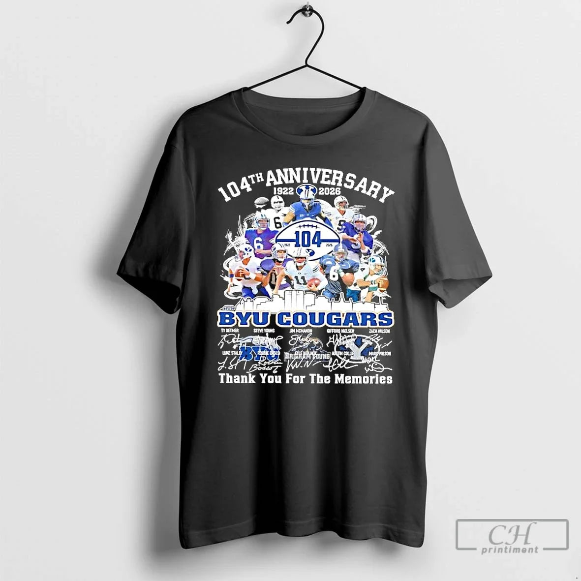 Premium Byu Cougars 104th Anniversary 1922 2026 Signatures Of Various Players - T-Shirt, Sweatshirt, Hoodie