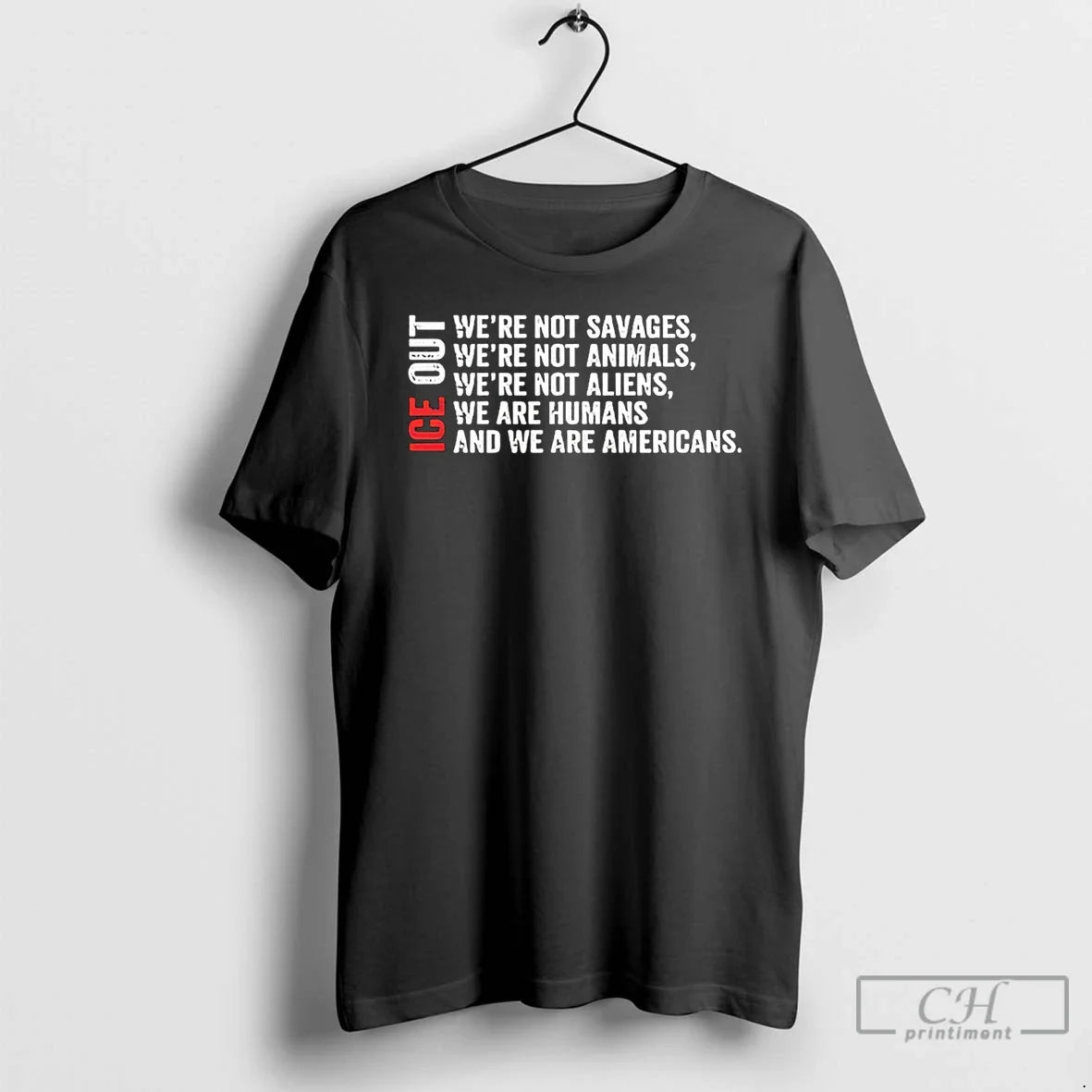 Premium Bad Bunny Ice Out Were Not Savages Animals Aliens Were Humans And Were Americans - T-Shirt, Sweatshirt, Hoodie