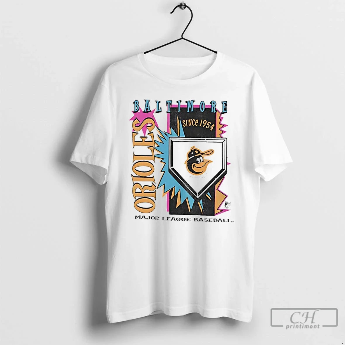 Premium Baltimore Orioles 1954 Mlb Cooperstown Neon Field Shock Unisex T-shirt, Sweatshirt, Hoodie, Long Sleeve Tee - T-Shirt, Sweatshirt, Hoodie