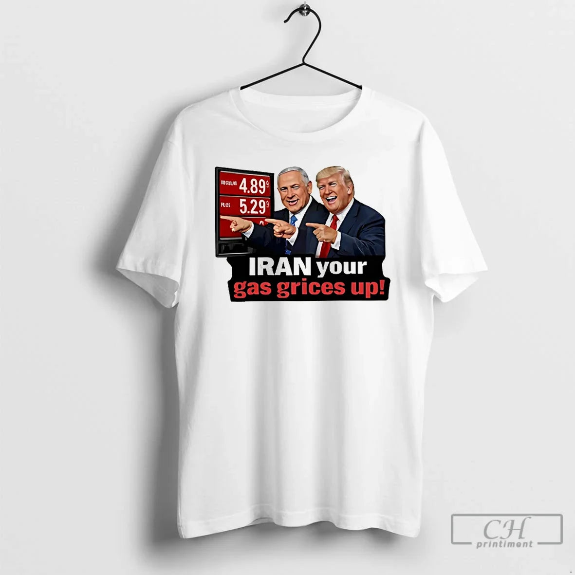 Premium Benjamin Netanyahu And Donald Trump Iran Your Gas Prices Up Meme T Shirts Sweater Unisex T-shirt, Sweatshirt, Hoodie, Long Sleeve Tee - T-Shirt, Sweatshirt, Hoodie