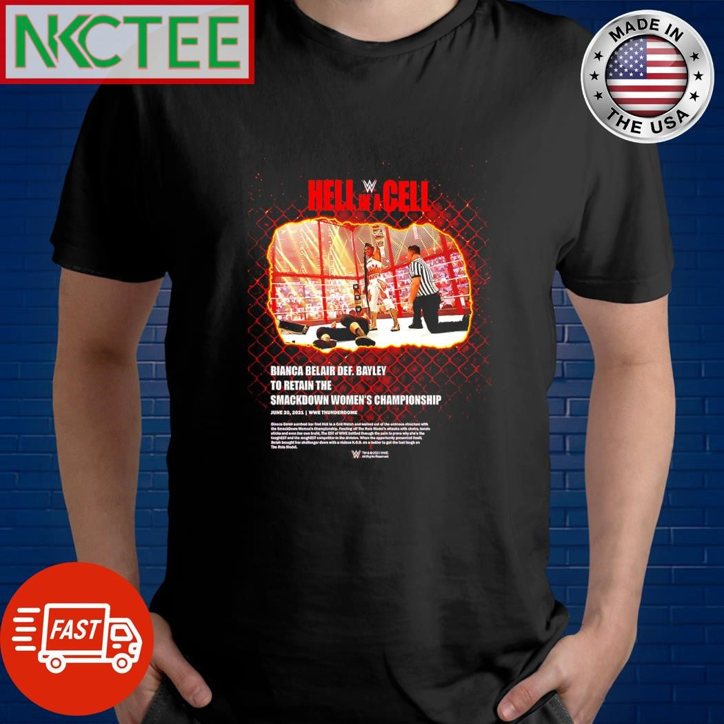 Premium Bianca Belair 2021 Hell In A Cell photo shirt Unisex T-shirt, Sweatshirt, Hoodie, Long Sleeve Tee - T-Shirt, Sweatshirt, Hoodie