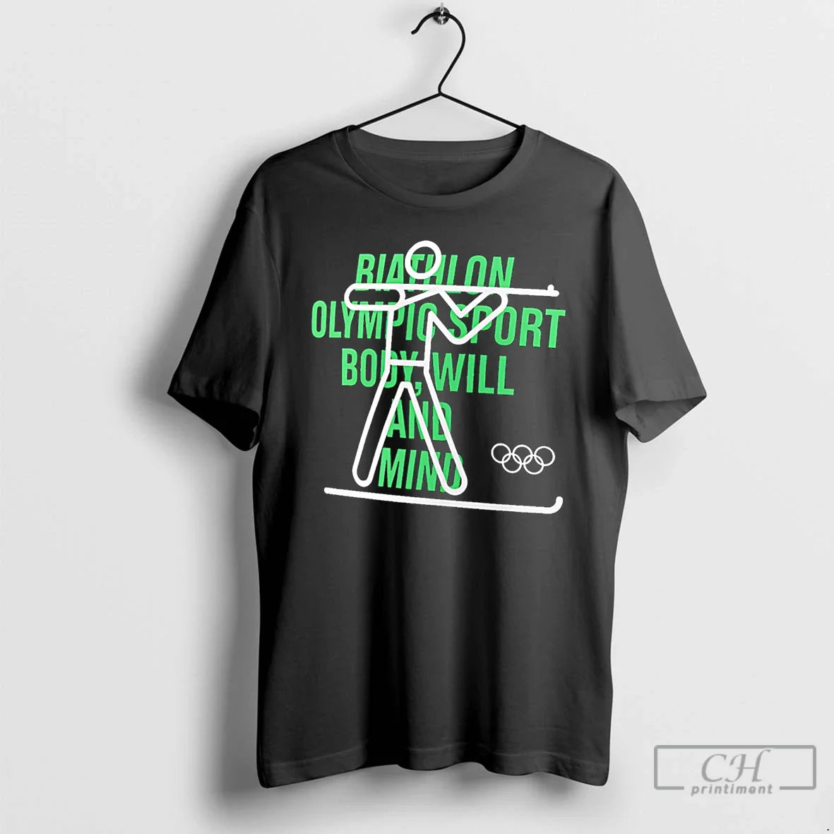 Premium Biathlon Olympic Sport Body Will And Mind - T-Shirt, Sweatshirt, Hoodie
