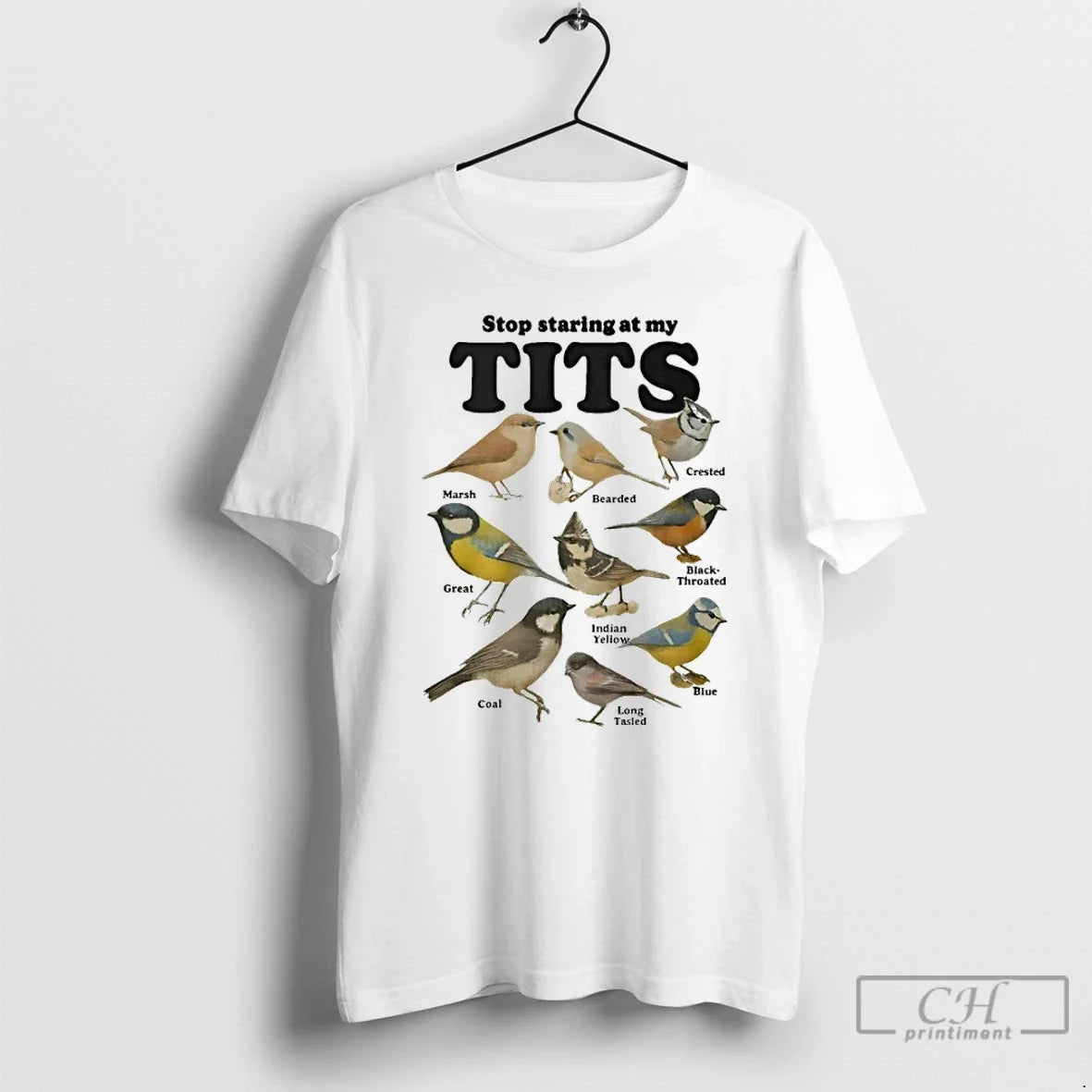 Premium Birds Stop Staring At My Tits - T-Shirt, Sweatshirt, Hoodie