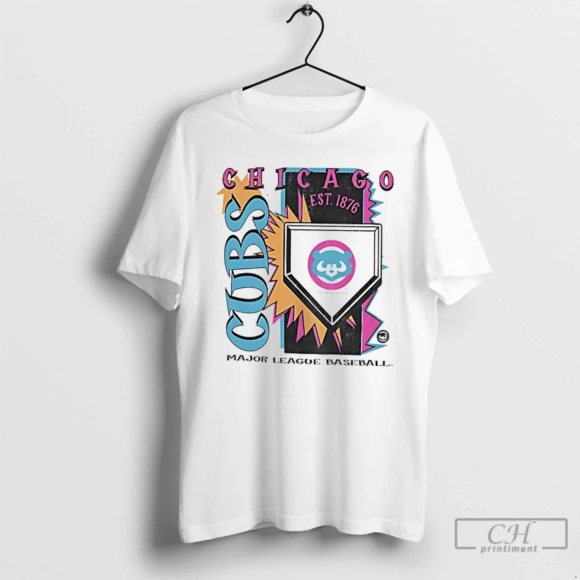 Premium Chicago Cubs 1976 Mlb Cooperstown Neon Field Shock Unisex T-shirt, Sweatshirt, Hoodie, Long Sleeve Tee - T-Shirt, Sweatshirt, Hoodie