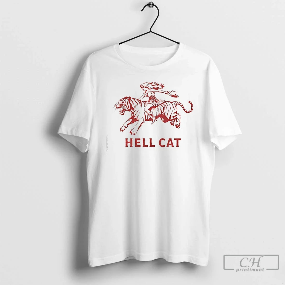 Premium Cowgirl Riding Tiger Hell Cat - T-Shirt, Sweatshirt, Hoodie