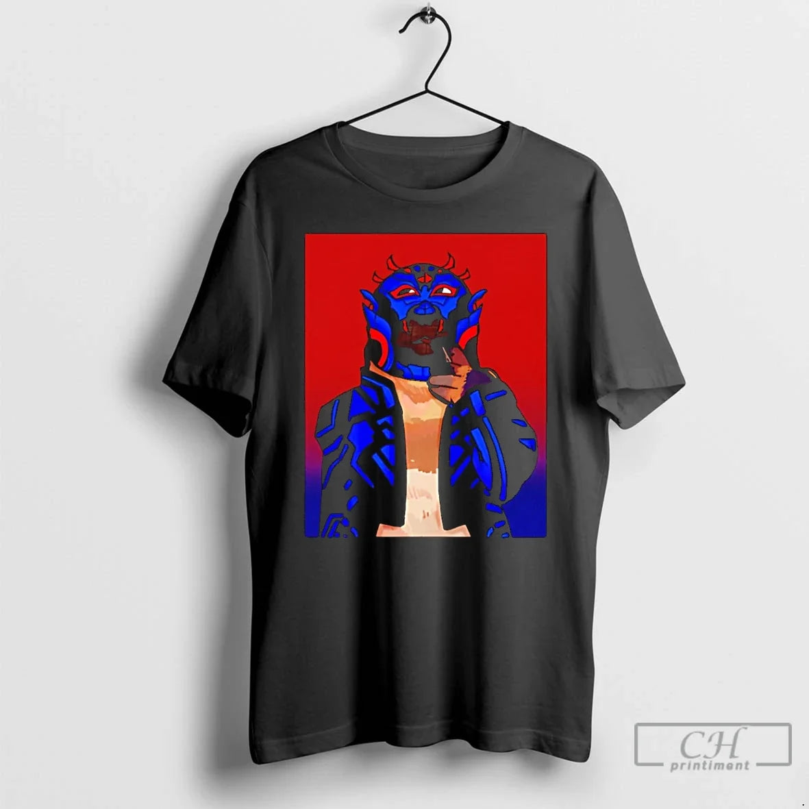 Premium Crimson Beetle Thinking Monkey Blue Mask - T-Shirt, Sweatshirt, Hoodie