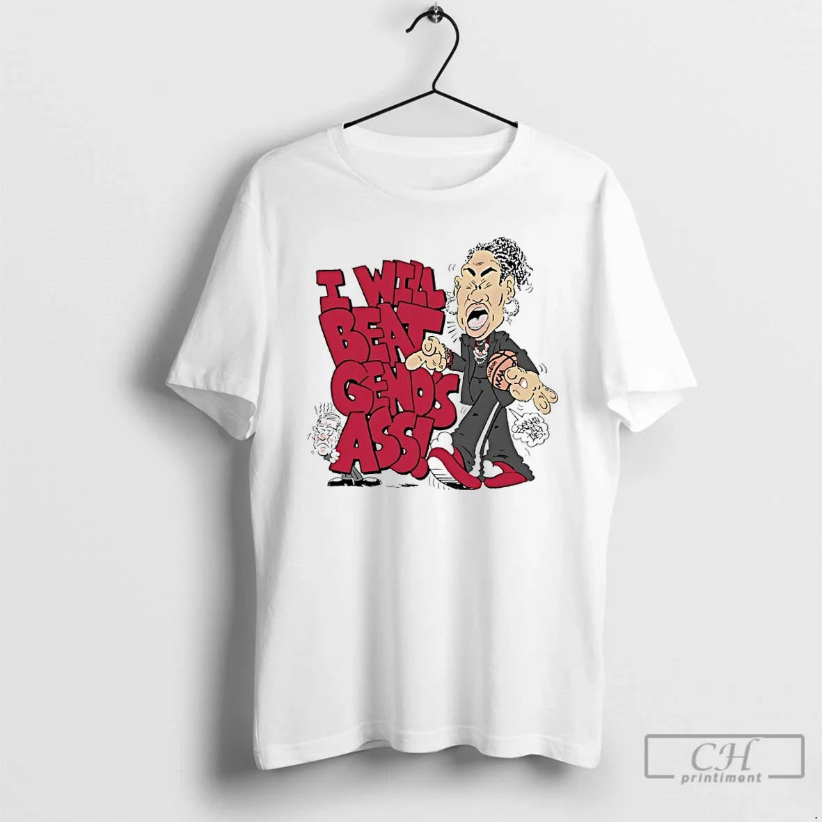 Premium Dawn Staley Vs Geno Auriemma I Will Beat Genos Ass Caricature T Shirts Sweater Unisex T-shirt, Sweatshirt, Hoodie, Long Sleeve Tee - T-Shirt, Sweatshirt, Hoodie