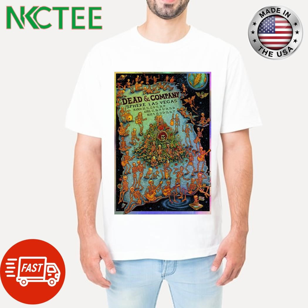 Premium Dead And Company 2025 Sphere Las Vegas Poster Shirt Unisex T-shirt, Sweatshirt, Hoodie, Long Sleeve Tee - T-Shirt, Sweatshirt, Hoodie