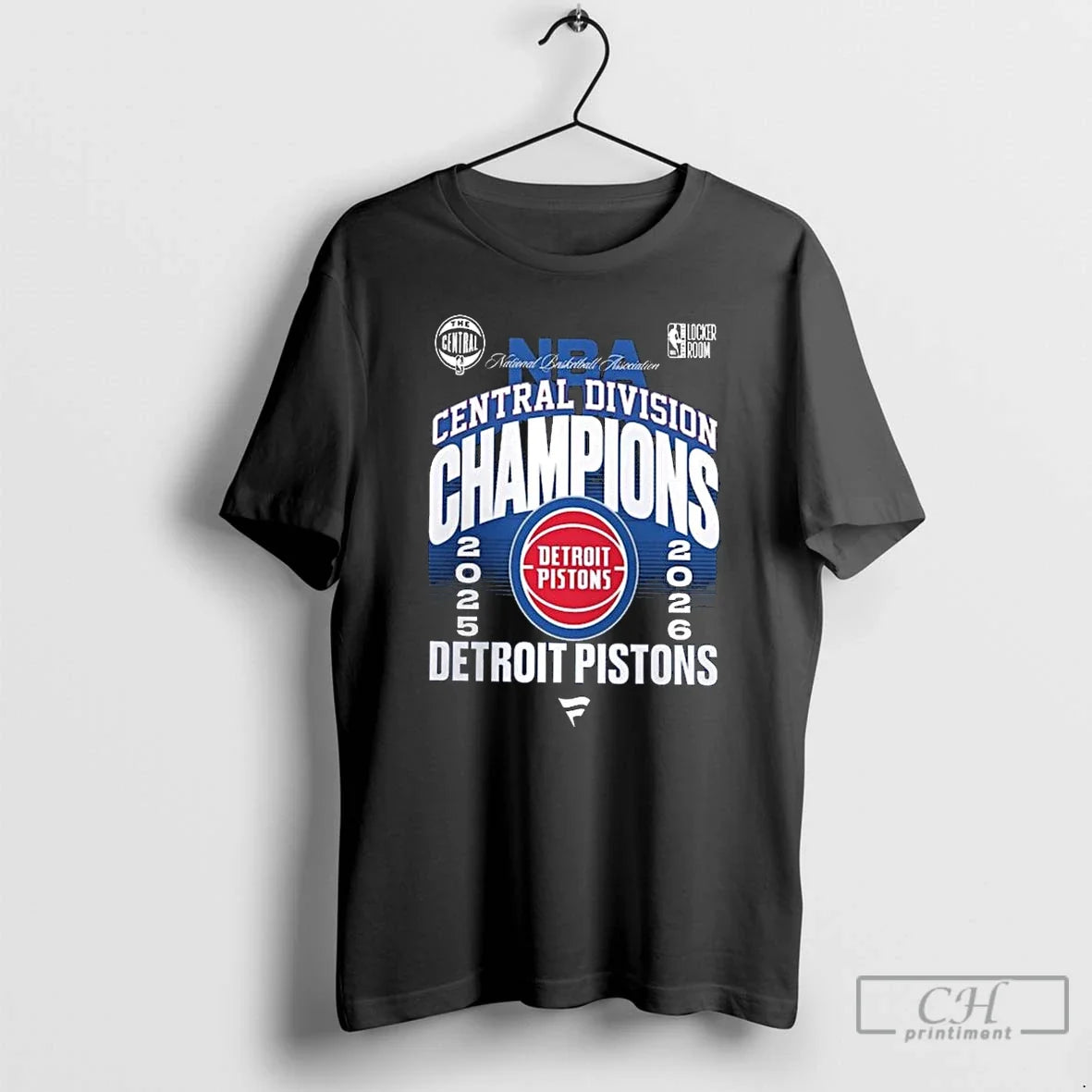 Premium Detroit Pistons 2026 Central Division Champions Locker Room Unisex T-shirt, Sweatshirt, Hoodie, Long Sleeve Tee - T-Shirt, Sweatshirt, Hoodie