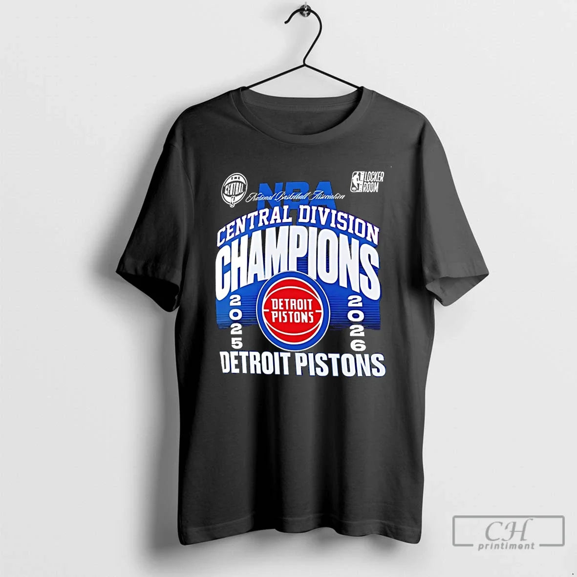 Premium Detroit Pistons Basketball 2025 26 Central Division Champions Nba Unisex T-shirt, Sweatshirt, Hoodie, Long Sleeve Tee - T-Shirt, Sweatshirt, Hoodie