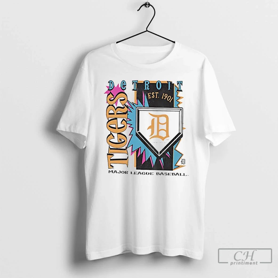 Premium Detroit Tigers 1901 Mlb Cooperstown Neon Field Shock Unisex T-shirt, Sweatshirt, Hoodie, Long Sleeve Tee - T-Shirt, Sweatshirt, Hoodie