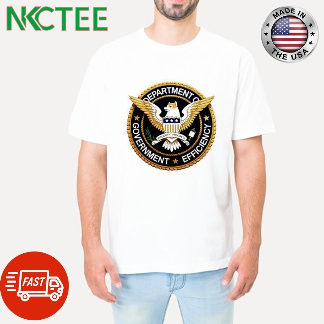 Premium Doge Department Of Government Efficiency Integrity Progress circle shirt Unisex T-shirt, Sweatshirt, Hoodie, Long Sleeve Tee - T-Shirt, Sweatshirt, Hoodie