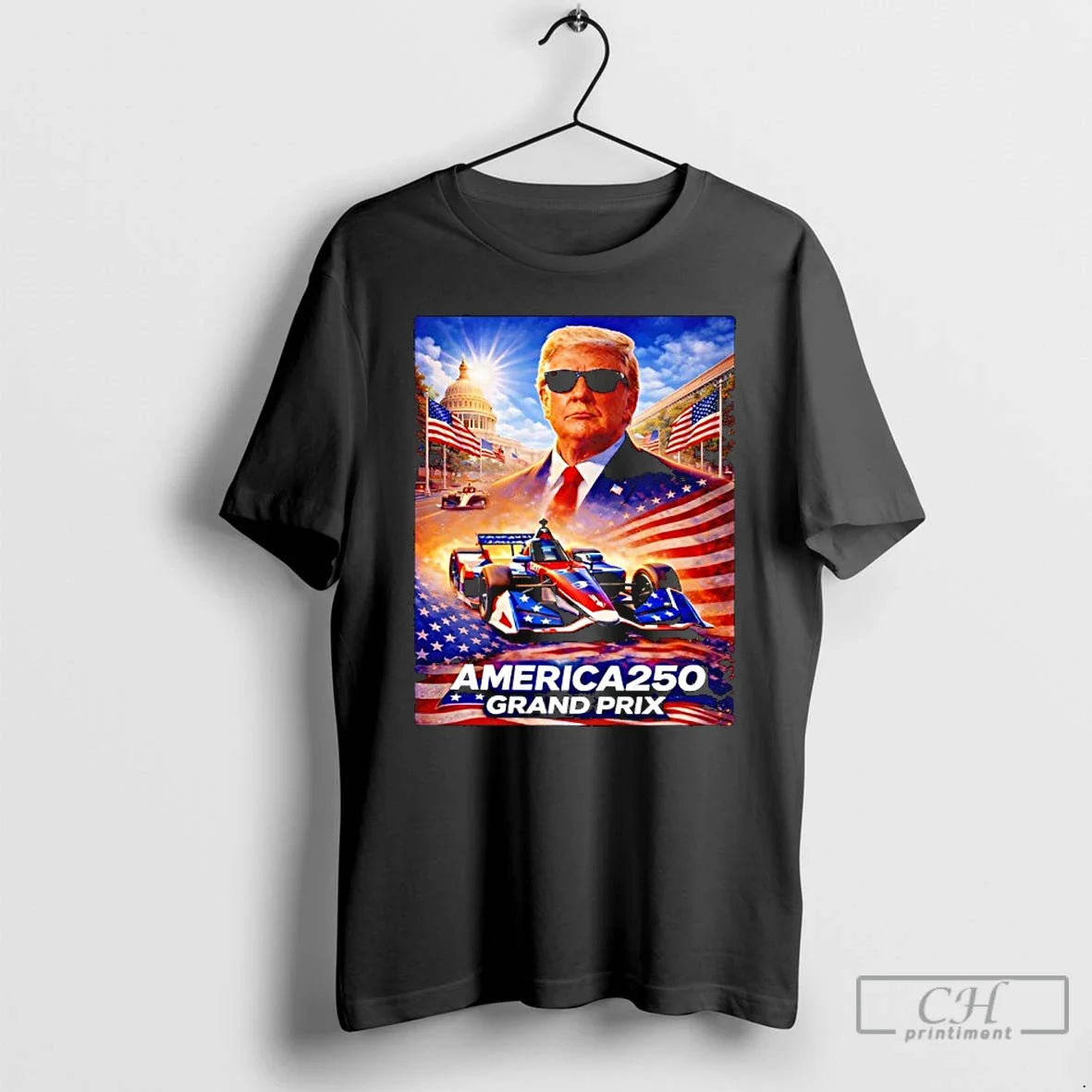 Premium Donald Trump American Greatness With The Freedom 250 Washington Dc - T-Shirt, Sweatshirt, Hoodie