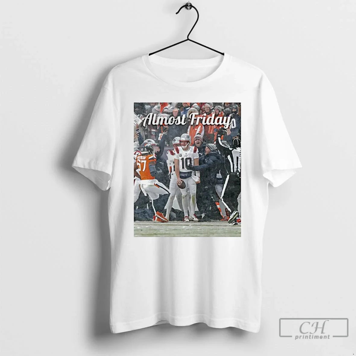 Premium Drake Maye Snow Patriots Almost Friday Photo - T-Shirt, Sweatshirt, Hoodie