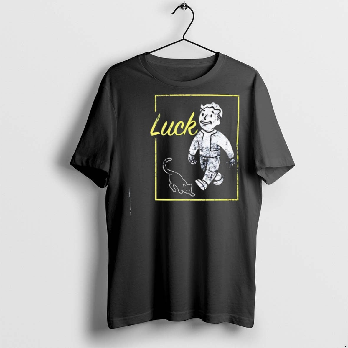 Premium Fallout Luck Cat T Shirts Unisex T-shirt, Sweatshirt, Hoodie, Long Sleeve Tee - T-Shirt, Sweatshirt, Hoodie