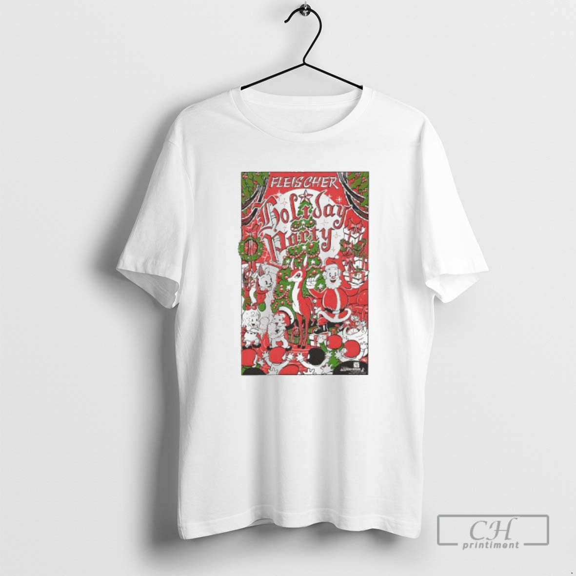 Premium Fleischer Holiday Party Christmas Rudolph The Red Nosed Reindeer Santa Graphic Shirt Sweater - T-Shirt, Sweatshirt, Hoodie