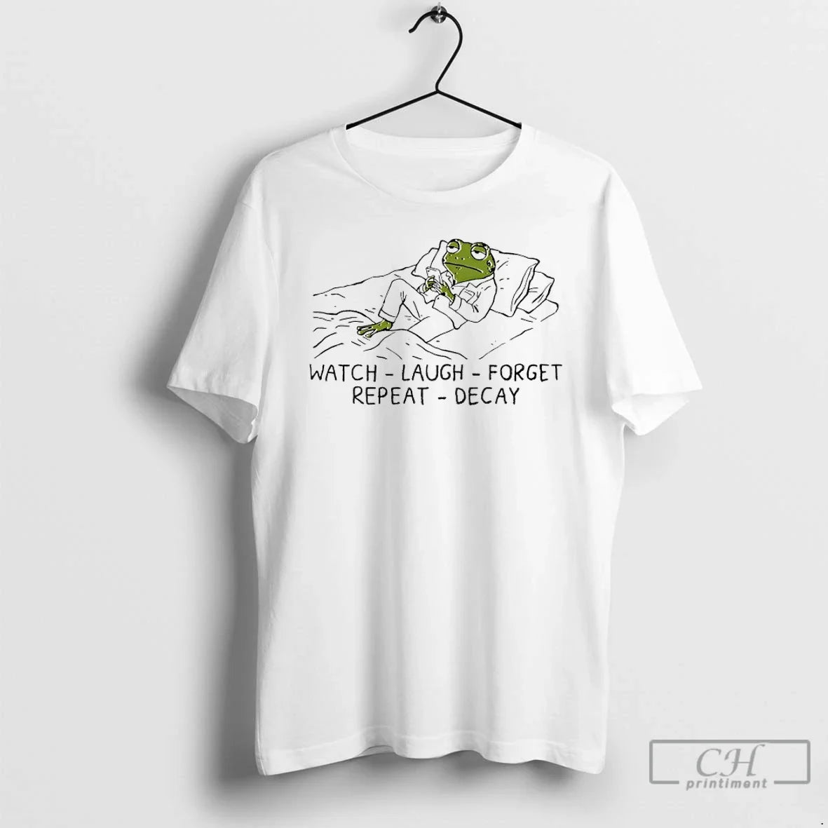 Premium Frog Watch Laugh Forget Repeat Decay Unisex T-shirt, Sweatshirt, Hoodie, Long Sleeve Tee - T-Shirt, Sweatshirt, Hoodie