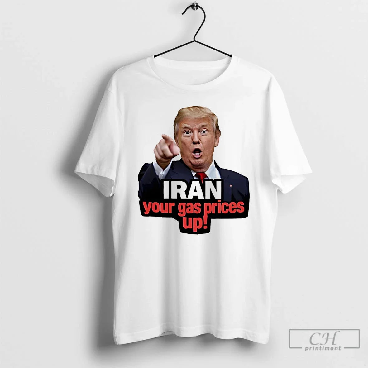 Premium Funny Donald Trump Point Iran Your Gas Prices Up Political Meme T Shirts Sweater Unisex T-shirt, Sweatshirt, Hoodie, Long Sleeve Tee - T-Shirt, Sweatshirt, Hoodie