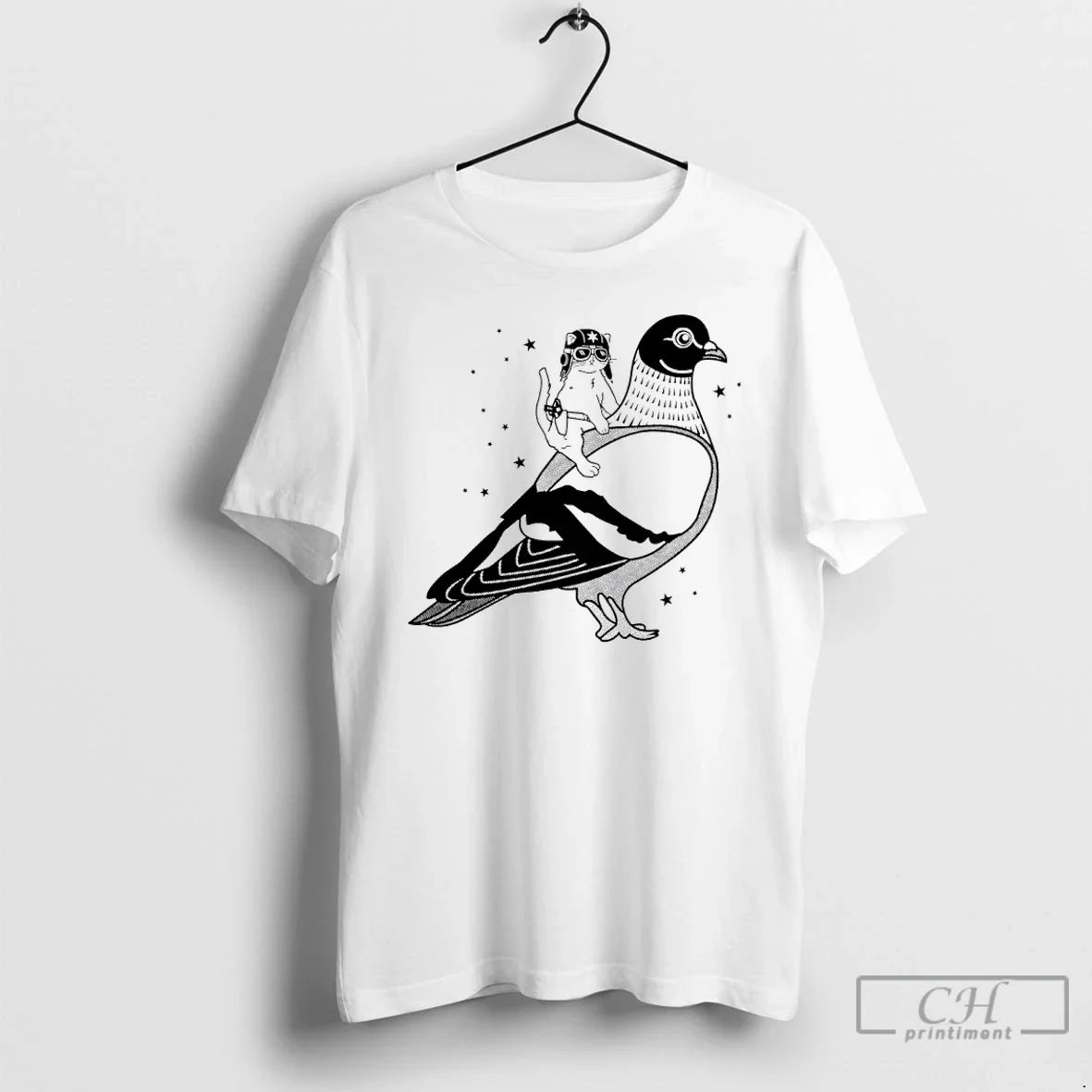 Premium Gary The Cat Riding A Pigeon Unisex T-shirt, Sweatshirt, Hoodie, Long Sleeve Tee - T-Shirt, Sweatshirt, Hoodie