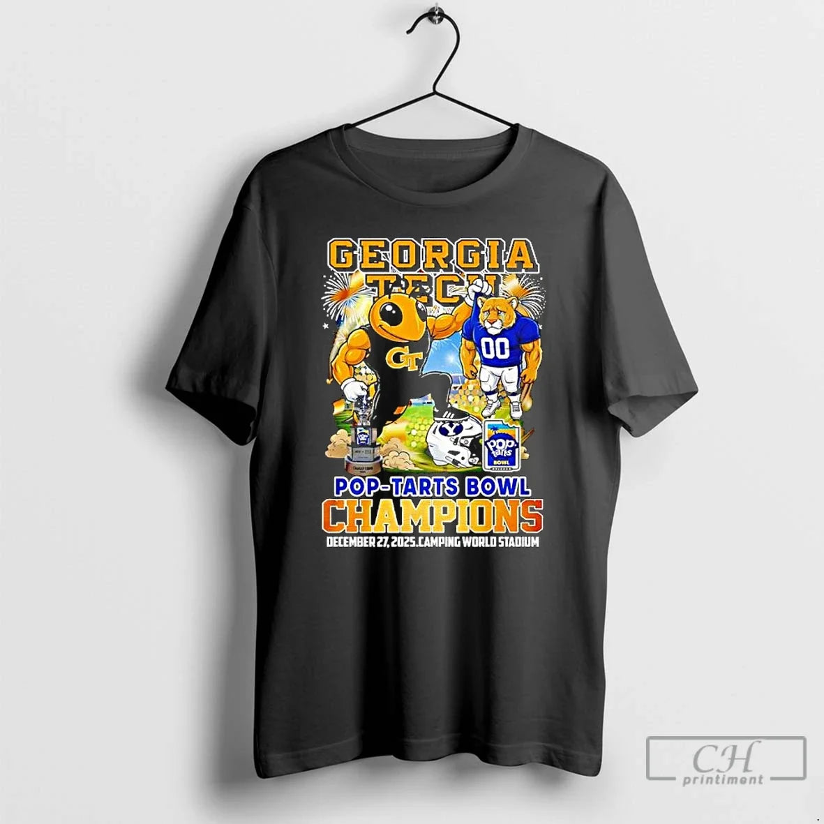 Premium Georgia Tech Vs Byu Cougars Pop Tarts Bowl Champions December 27th 2025 Camping World - T-Shirt, Sweatshirt, Hoodie