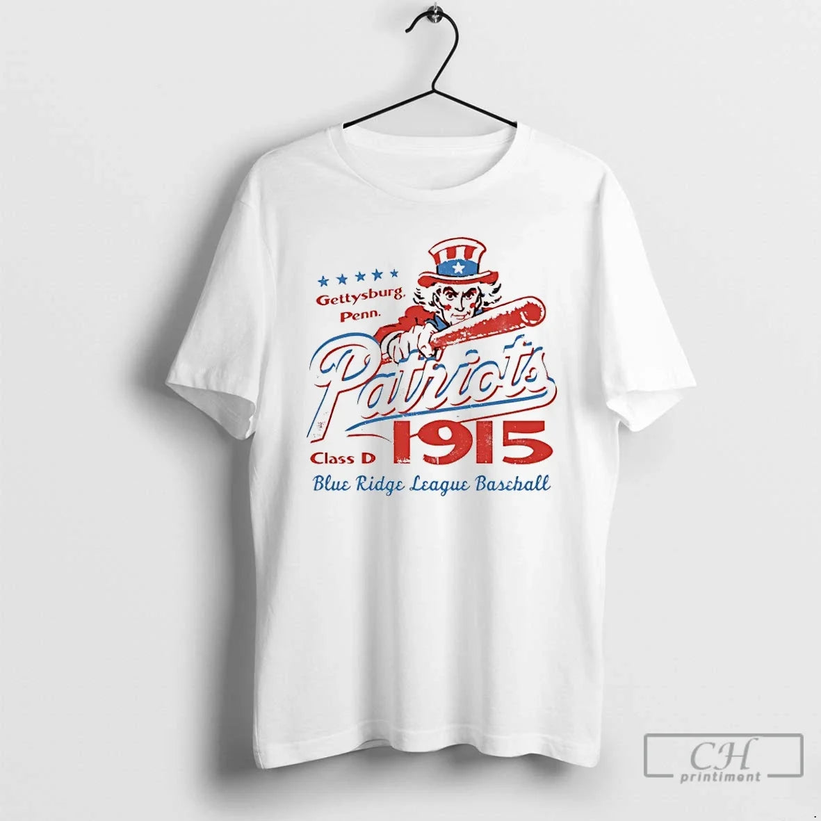 Premium Gettysburg Patriots Pennsylvania Blue Ridge League Baseball Class D 1915 - T-Shirt, Sweatshirt, Hoodie