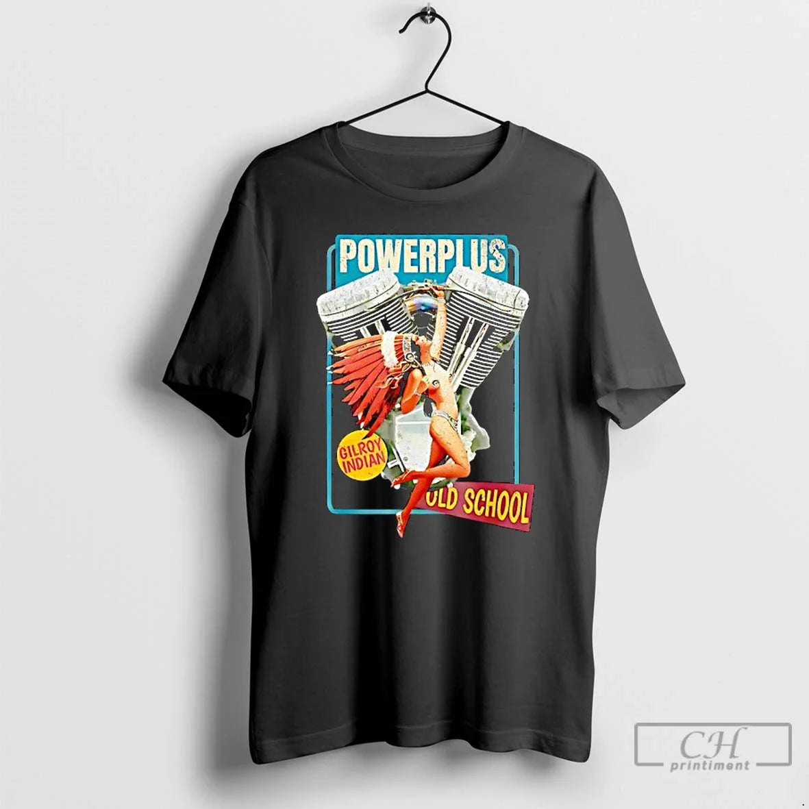 Premium Gilroy Indian Powerplus Bottlecap Old School Retro - T-Shirt, Sweatshirt, Hoodie