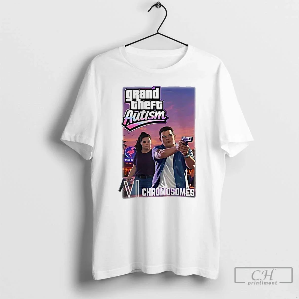 Premium Grand Theft Autism Vi Chromosomes Down Syndrome - T-Shirt, Sweatshirt, Hoodie