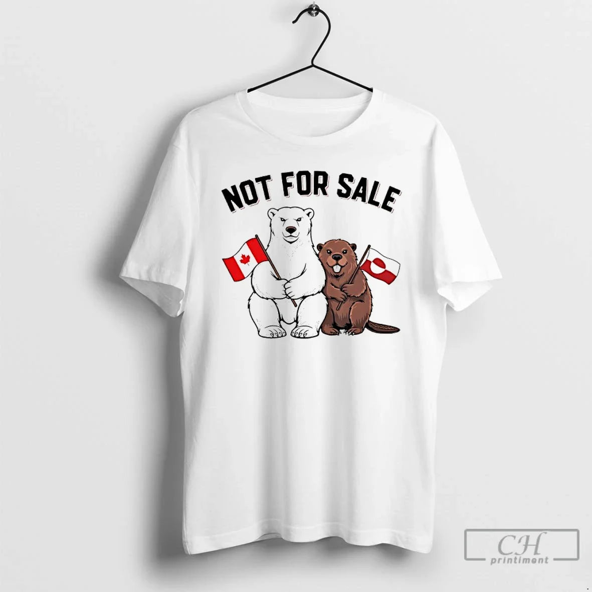 Premium Greenland Is Not For Sale Bear And Beaver - T-Shirt, Sweatshirt, Hoodie