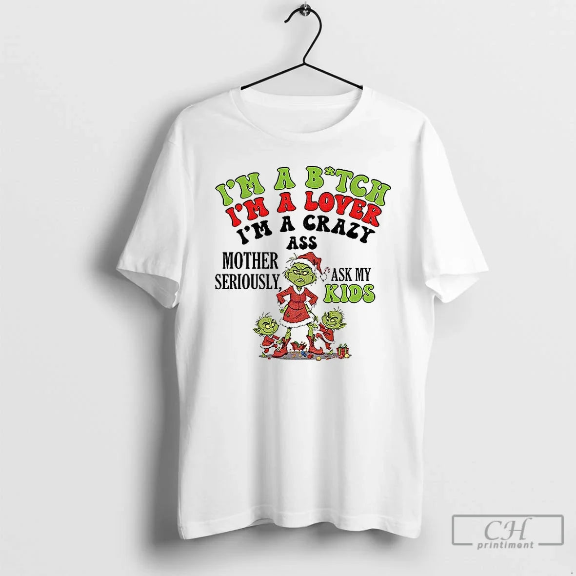 Premium Grinch Santa Im 97 Sure You Dont Like Me Merry Christmas T Shirts Sweater - T-Shirt, Sweatshirt, Hoodie