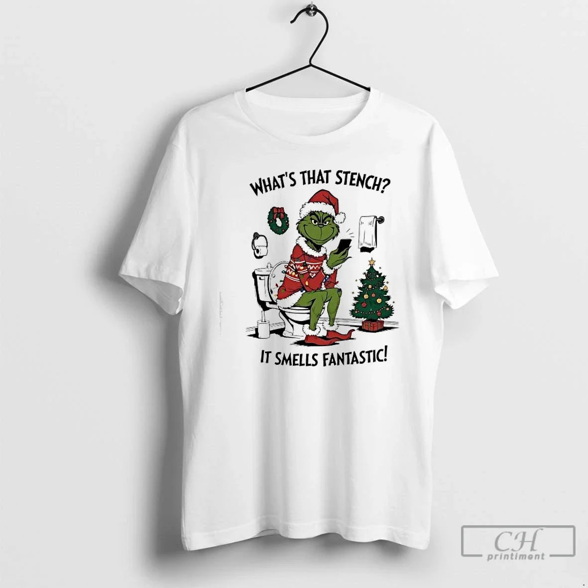 Premium Grinch Santa Whats That Stench It Smells Fantastic - T-Shirt, Sweatshirt, Hoodie