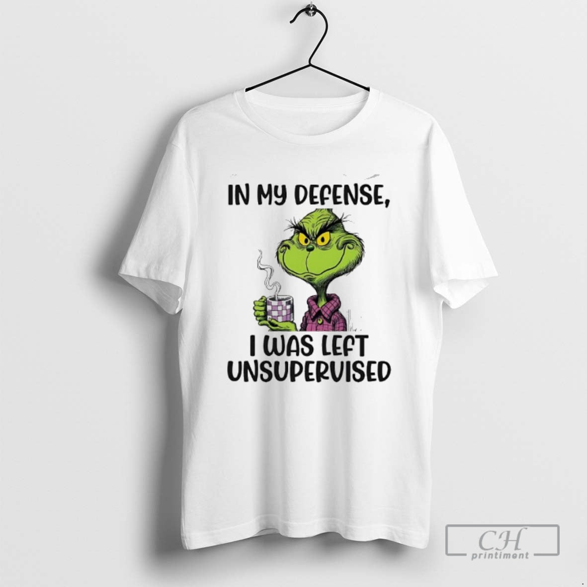 Premium Grinch In My Defense I Was Left Unsupervised Shirt Sweater - T-Shirt, Sweatshirt, Hoodie