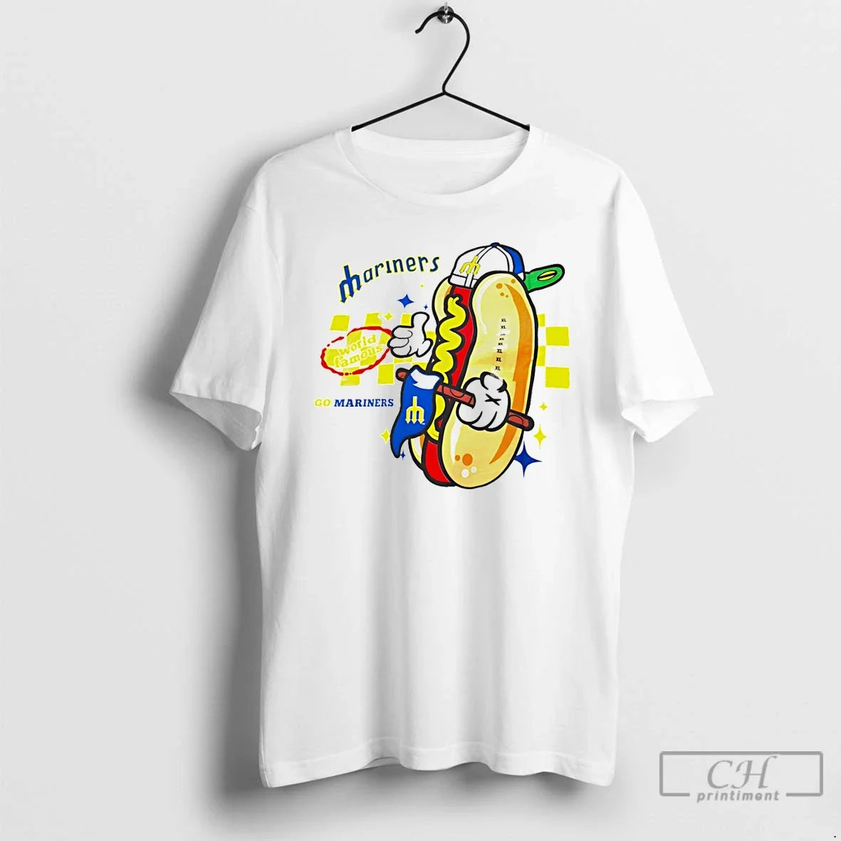 Premium Hot Dog Trident Mariners Seattle Baseball World Famous Go Mariners Unisex T-shirt, Sweatshirt, Hoodie, Long Sleeve Tee - T-Shirt, Sweatshirt, Hoodie