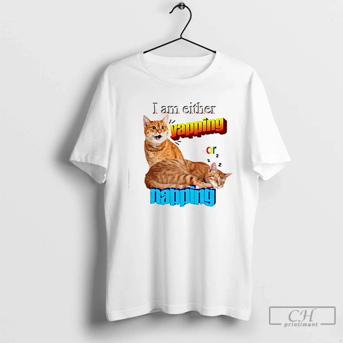 Premium I Am Either Yapping Or Napping Two Orange Cats Graphic - T-Shirt, Sweatshirt, Hoodie