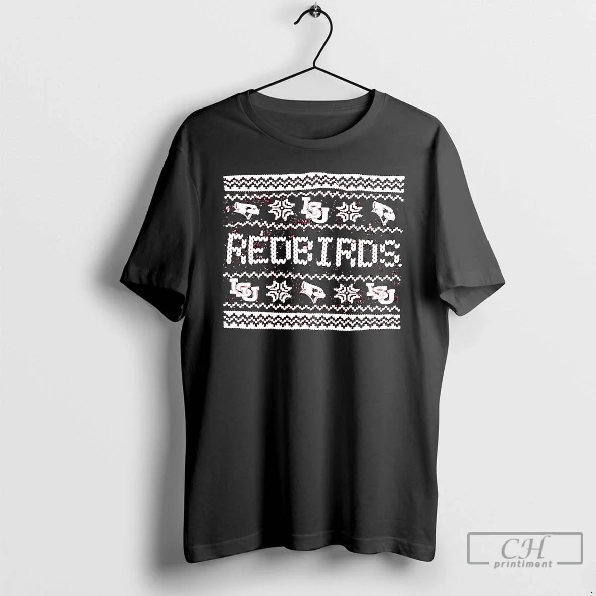 Premium Illinois State University Isu Redbirds Ugly Christmas - T-Shirt, Sweatshirt, Hoodie