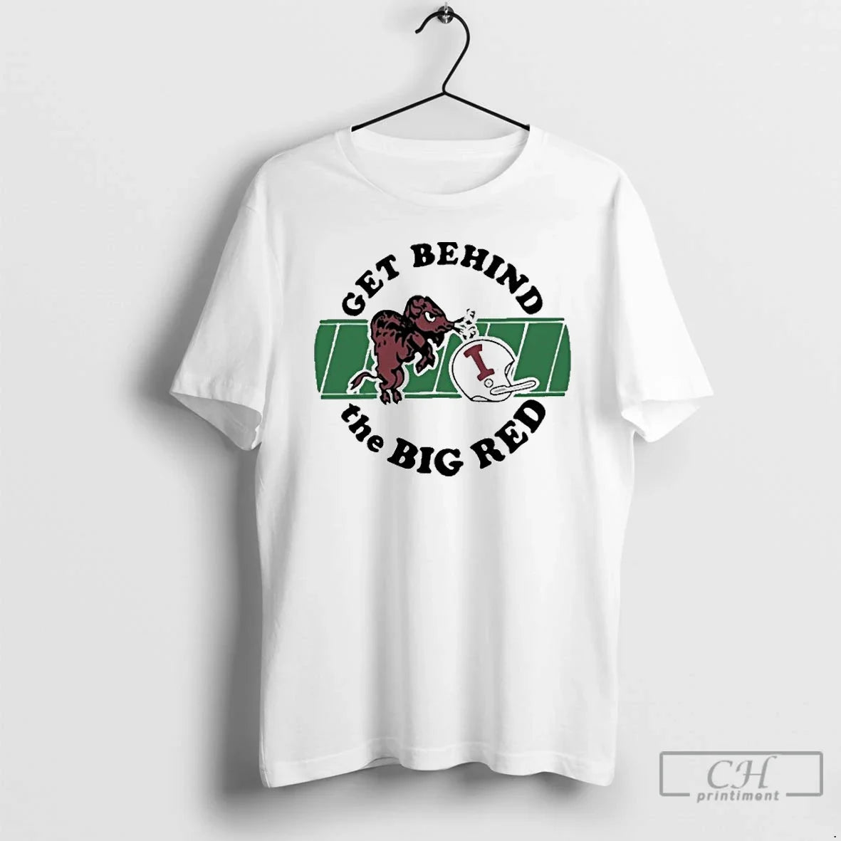 Premium Indiana University Football Get Behind The Big Red - T-Shirt, Sweatshirt, Hoodie