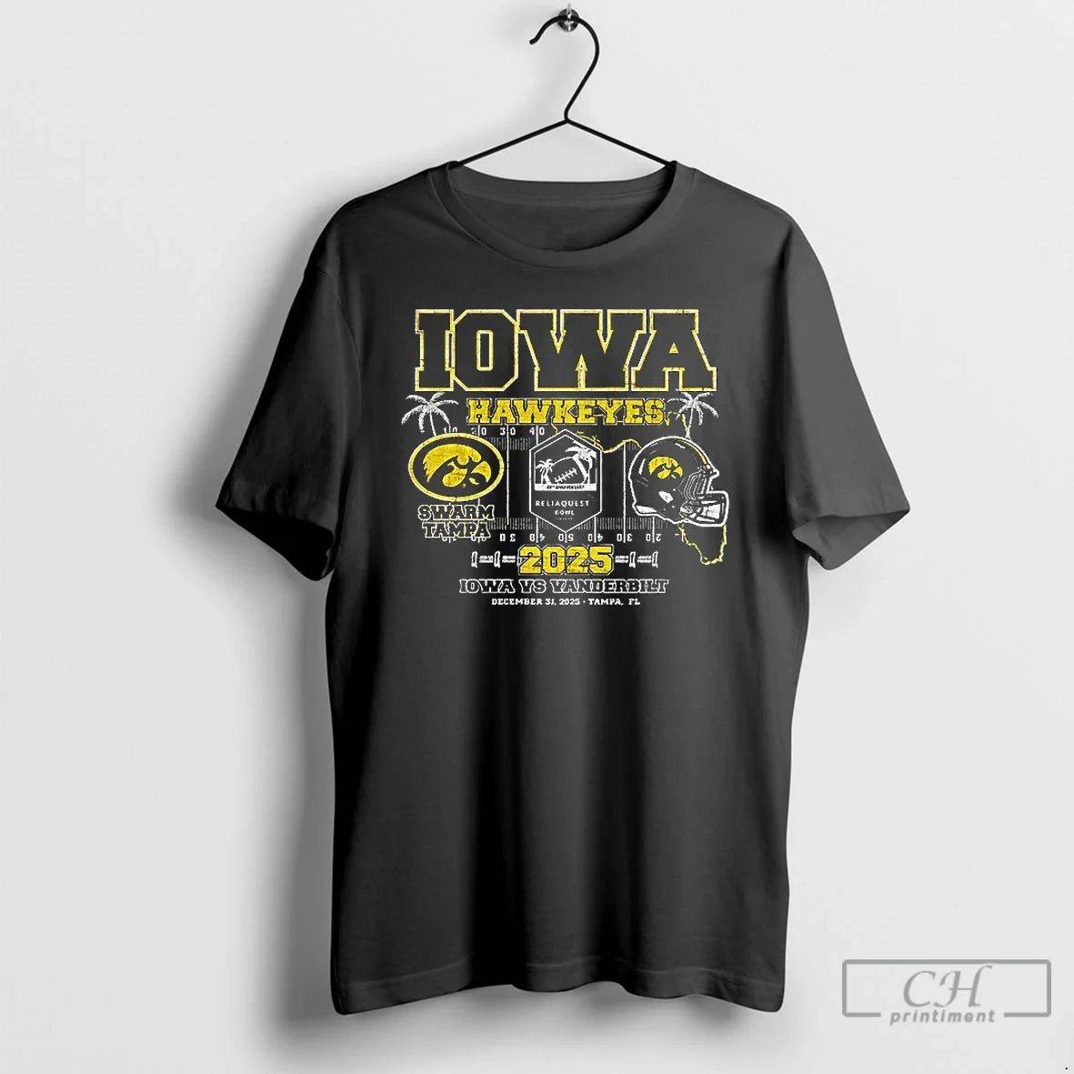 Premium Iowa Hawkeyes Vs Vanderbilt Commodores Swarm Tampa 2025 - T-Shirt, Sweatshirt, Hoodie